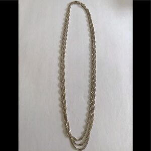 Italy Sterling 3 Strand Shimmer Twist Necklace 18"